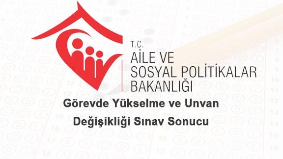Aile ve Sosyal Politikalar Bakanlığı Görevde Yükselme ve Unvan Değişikliği Sınav Sonucu
