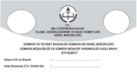 Genel Müdürlüğümüzce 07/10/2017 tarihinde Yapılan Gümrük ve Ticaret Bakanlığı Gümrükler Genel Müdürlüğü Gümrük Müşavirliği ve Gümrük Müşavir Yardımcılığı Sınavının Soru ve Cevap Anahtarları